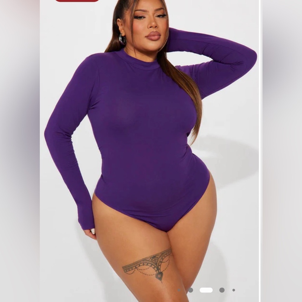 FashionNova Curve Women's Purple Long Sleeve Bodysuit Size 2X
